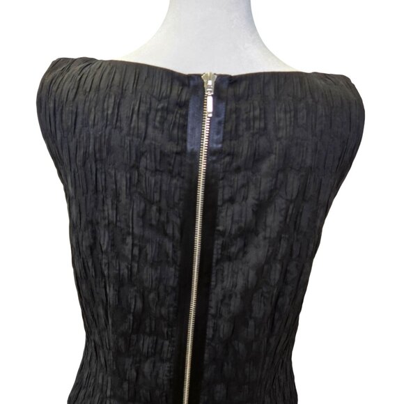 Kenneth Cole Textured Drop Waist Little Black Shift Dress Size 6 - Picture 5 of 7